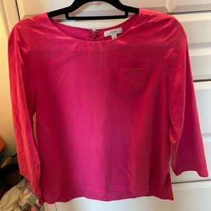 J Crew Silk pink top size 6